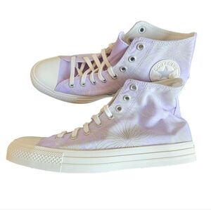 Converse CTAS Floral Print Sneakers Lilac Hi Tops NEW